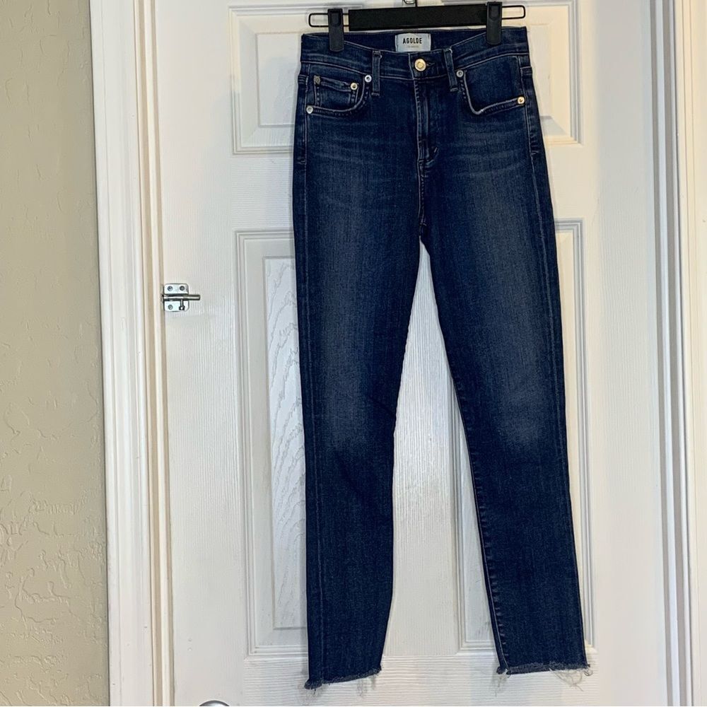 AGOLDE Sophie Skinny Jeans Cropped Raw Hem Size 24